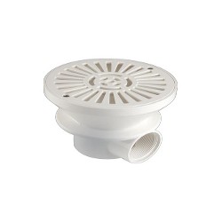 Bonde de fond 210 mm avec grille ABS métrique blanc