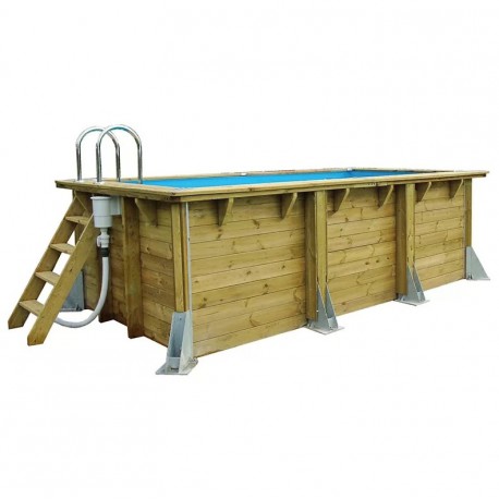 Piscine AZURA 250x450 x H126cm - Liner beige 75/100ème